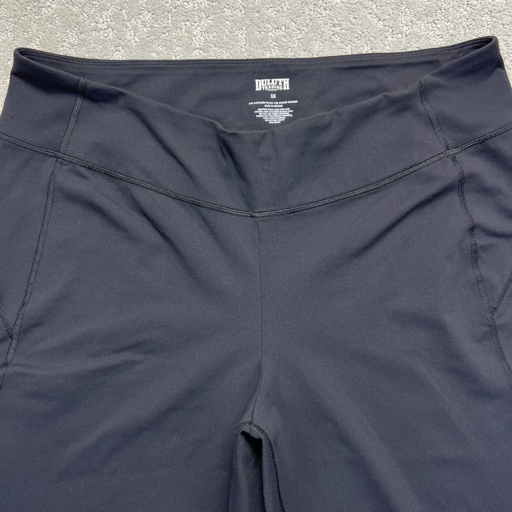 Duluth Trading Co NoGA Classic Capri Womens 1X Black Performance Nylon Stretch